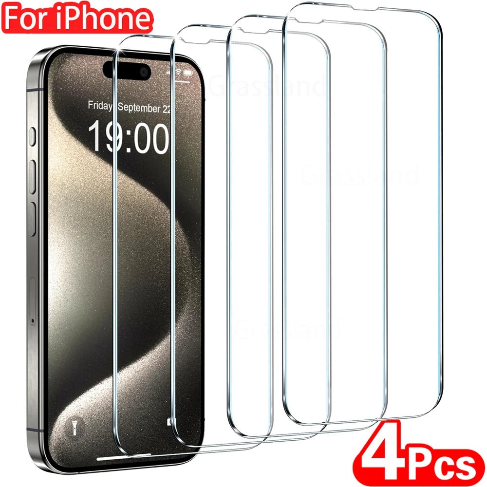iPhone Tempered Glass Screen Protector 4-Pack – iPhone 5 to 16 Pro Max