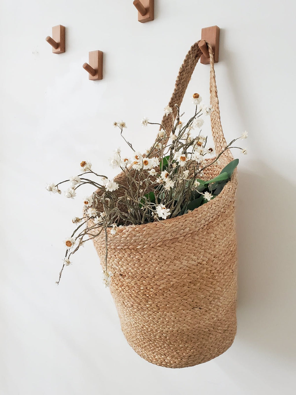 Kata Wall Hanging Basket – Handcrafted Braided Jute, Fair Trade, 16" Tall