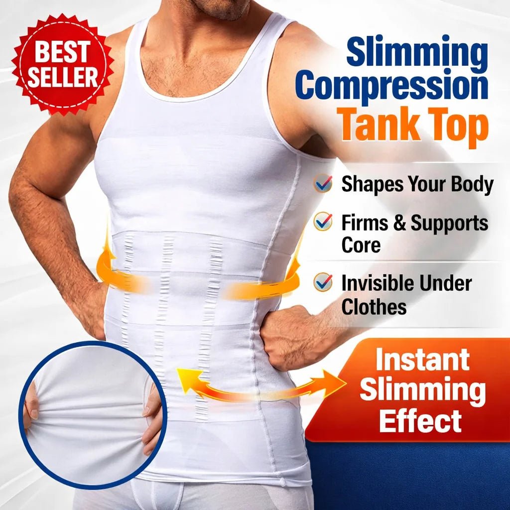 Men's Compression Body Shaper Vest – Seamless Slimming Tank Top, Belly Control & Waist Trainer