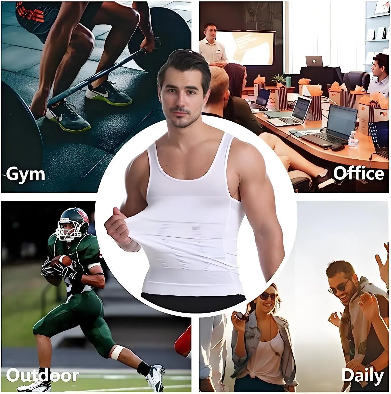 Men's Compression Body Shaper Vest – Seamless Slimming Tank Top, Belly Control & Waist Trainer