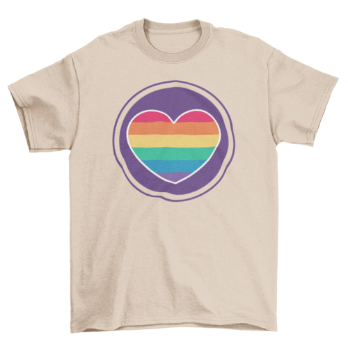Rainbow Heart T-Shirt – Colorful Graphic Tee, 5 Colors, Sizes S–3XL
