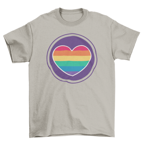 Rainbow Heart T-Shirt – Colorful Graphic Tee, 5 Colors, Sizes S–3XL