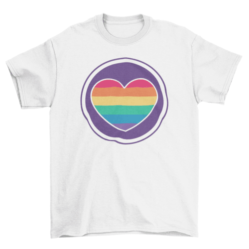 Rainbow Heart T-Shirt – Colorful Graphic Tee, 5 Colors, Sizes S–3XL