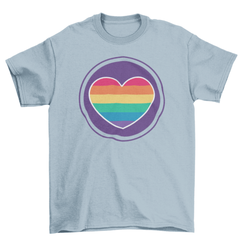 Rainbow Heart T-Shirt – Colorful Graphic Tee, 5 Colors, Sizes S–3XL