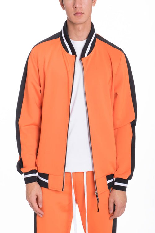 Rally Track Jacket – 95% Polyester Full Zip with Side Stripe & Ribbed Collar