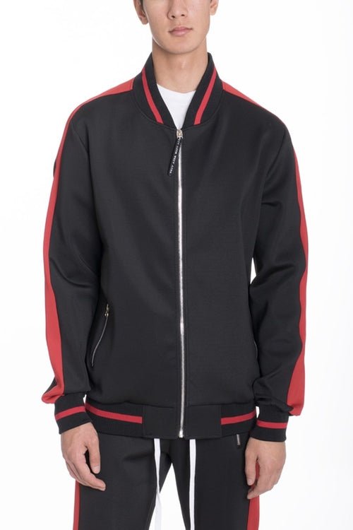 Rally Track Set – Black & Red Two-Piece with Zip Jacket & Jogger Pants