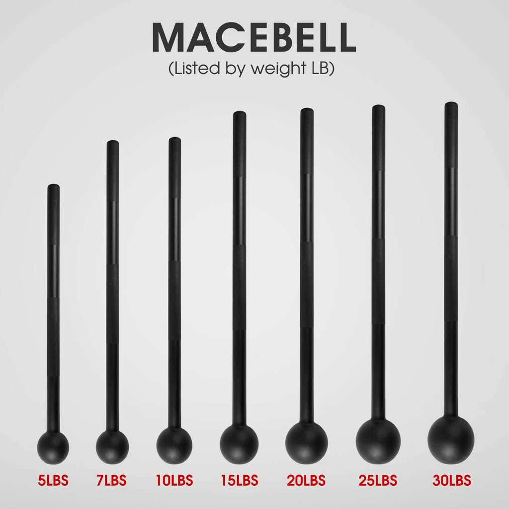 Steel Mace Bell for Strength Training, Support Full Body, Muscles, Shoulder, Grips & Forearms Workouts, Stretching 5, 7, 10, 15, 20, 25, 30 LB for Woman & Man