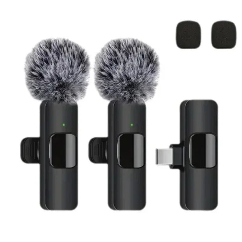 Wireless Lavalier Microphone – USB-C & Lightning, Noise Reduction for iPhone, Android & Live Streaming